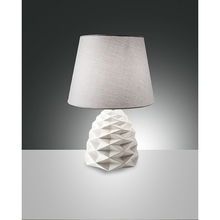 DUCHESSA Επιτραπέζιο φωτιστικό κεραμικό FABAS LUCE 3533-30-102 λευκό, γκρι Ø32cm