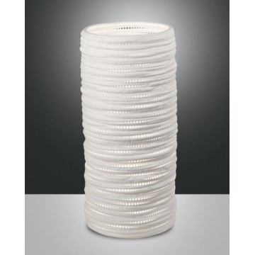 MARBELLA Επιτραπέζιο φωτιστικό κεραμικό FABAS LUCE 3527-35-102 λευκό Ø16cm