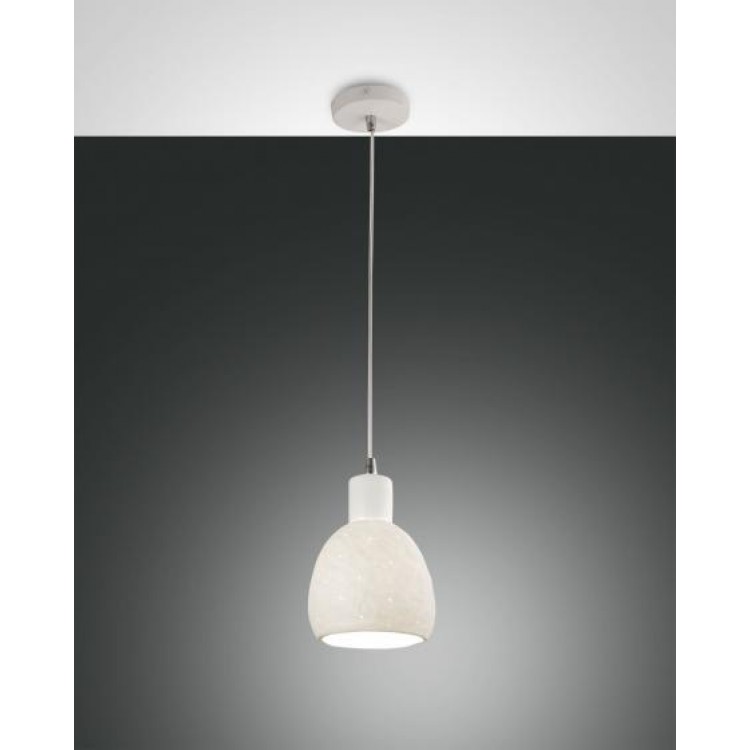 MARINA Κρεμαστό φωτιστικό κεραμικό FABAS LUCE 3534-40-102 λευκό Ø15cm