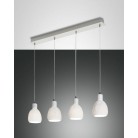 MARINA Κρεμαστό φωτιστικό ράγα κεραμικό FABAS LUCE 3534-49-102 λευκό L96cm