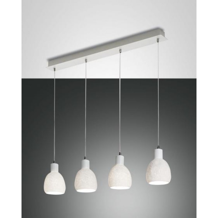 MARINA Κρεμαστό φωτιστικό ράγα κεραμικό FABAS LUCE 3534-49-102 λευκό L96cm