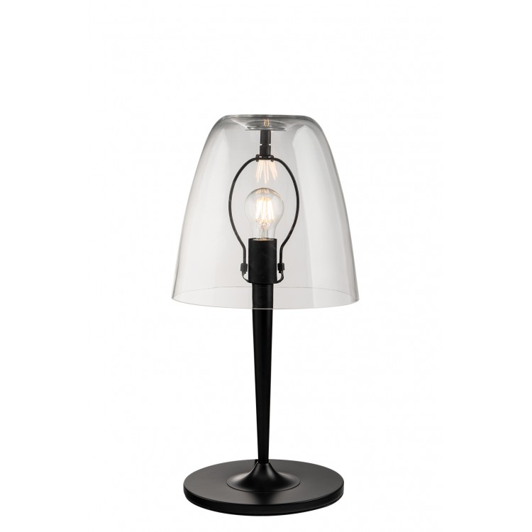 ARES επιτραπέζιο φωτιστικό Fan Europe I-ARES-LG1-TR  μαύρο, διάφανο φυσητό γυαλί Ø28 cm