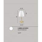 ARES επιτραπέζιο φωτιστικό Fan Europe I-ARES-LG1-BCO χρυσό, λευκό φυσητό γυαλί Ø28 cm