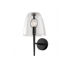 ARES φωτιστικό απλίκα τοίχου Fan Europe I-ARES-AP1-TR μαύρο, διάφανο φυσητό γυαλί