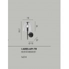 ARES φωτιστικό απλίκα τοίχου Fan Europe I-ARES-AP1-TR μαύρο, διάφανο φυσητό γυαλί