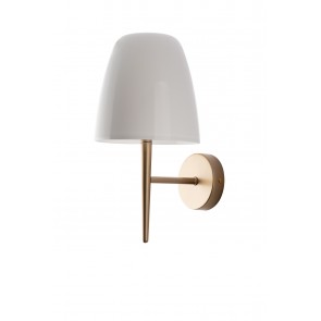 ARES φωτιστικό απλίκα τοίχου Fan Europe I-ARES-AP1-BCO χρυσό, λευκό φυσητό γυαλί