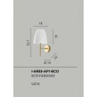 ARES φωτιστικό απλίκα τοίχου Fan Europe I-ARES-AP1-BCO χρυσό, λευκό φυσητό γυαλί