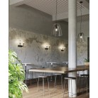 ARES φωτιστικό απλίκα τοίχου Fan Europe I-ARES-AP2-TR μαύρο, διάφανο φυσητό γυαλί