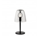 ARES επιτραπέζιο φωτιστικό Fan Europe I-ARES-L1-TR  μαύρο, διάφανο φυσητό γυαλί Ø18 cm