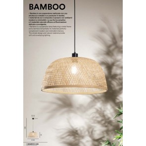 BAMBOO  Κρεμαστό Φωτιστικό I-BAMBOO-S48  Fan Europe - μπαμπού Ø 48