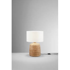 MALACCA Επιτραπέζιο φωτιστικό I-MALACCA-L FAN EUROPE πλεκτή ξύλινη βάση