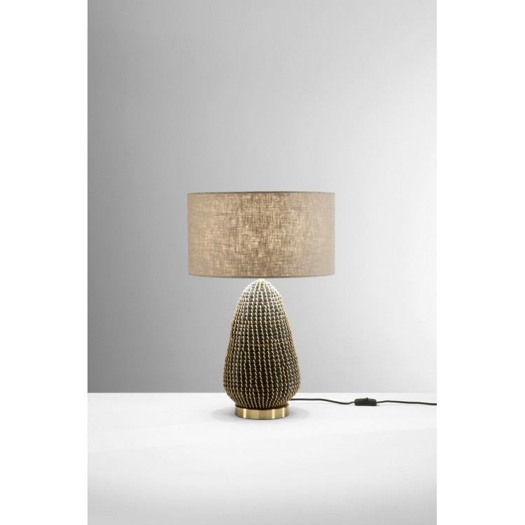 POSIDONIA Επιτραπέζιο φωτιστικό I-POSIDONIA-L FAN EUROPE βάση από πλεγμένο sea grass