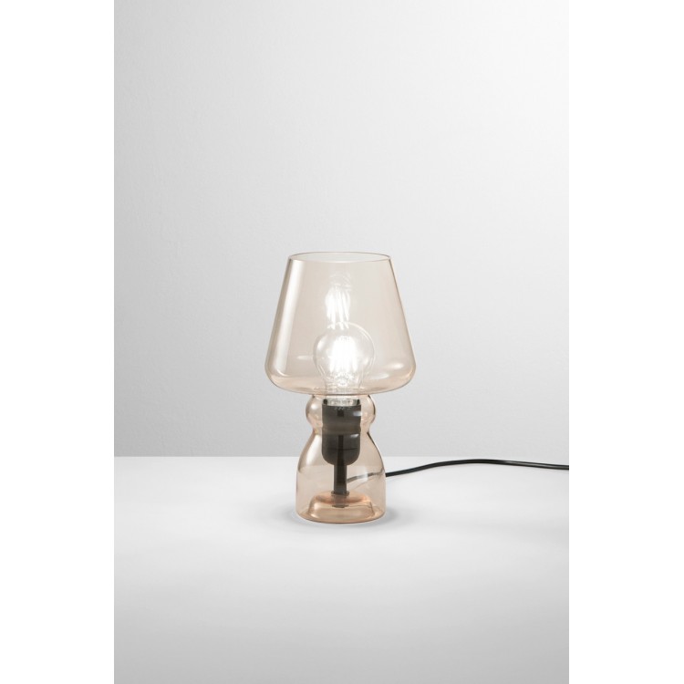 GLEAM Επιτραπέζιο φωτιστικό I-GLEAM-L-AMB FAN EUROPE γυάλινο μελί