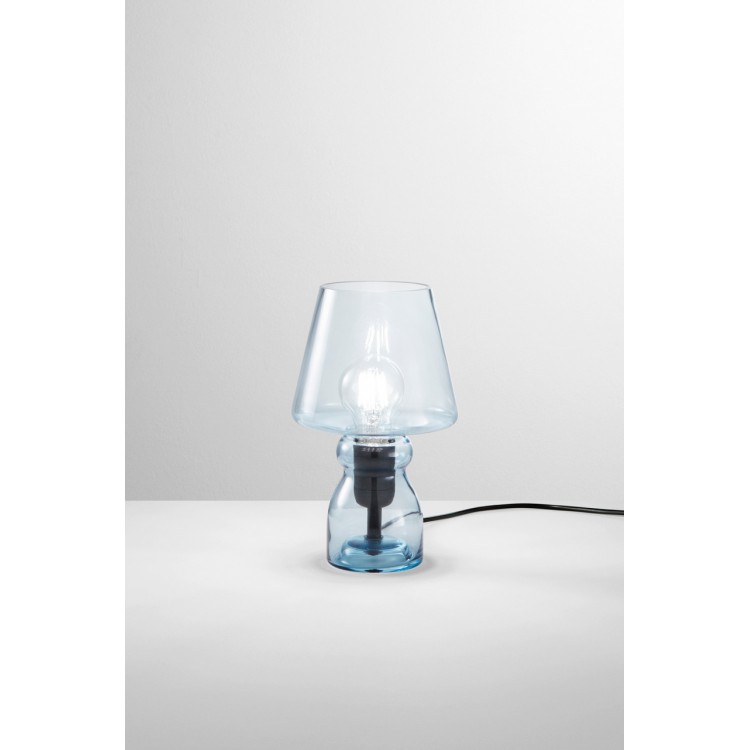 GLEAM Επιτραπέζιο φωτιστικό I-GLEAM-L-BLU FAN EUROPE γυάλινο μπλε