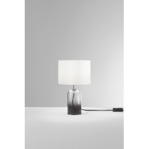 LONDON Επιτραπέζιο φωτιστικό I-LONDON-L-GR FAN EUROPE γυάλινο γκρι / μπεζ καπέλο