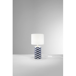 ZENO Επιτραπέζιο φωτιστικό I-ZENO-L FAN EUROPE κεραμική βάση λευκό μπλε