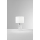 LONDON Επιτραπέζιο φωτιστικό I-LONDON-L-BCO FAN EUROPE γυάλινο λευκό / μπεζ καπέλο