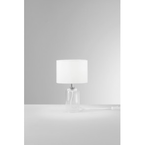 LONDON Επιτραπέζιο φωτιστικό I-LONDON-L-BCO FAN EUROPE γυάλινο λευκό / μπεζ καπέλο