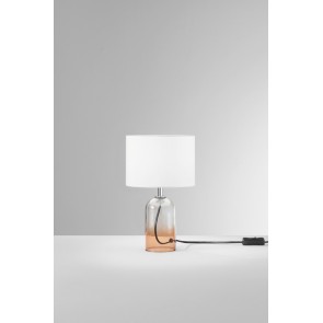 LONDON Επιτραπέζιο φωτιστικό I-LONDON-L-AMB FAN EUROPE γυάλινο μελί / μπεζ καπέλο