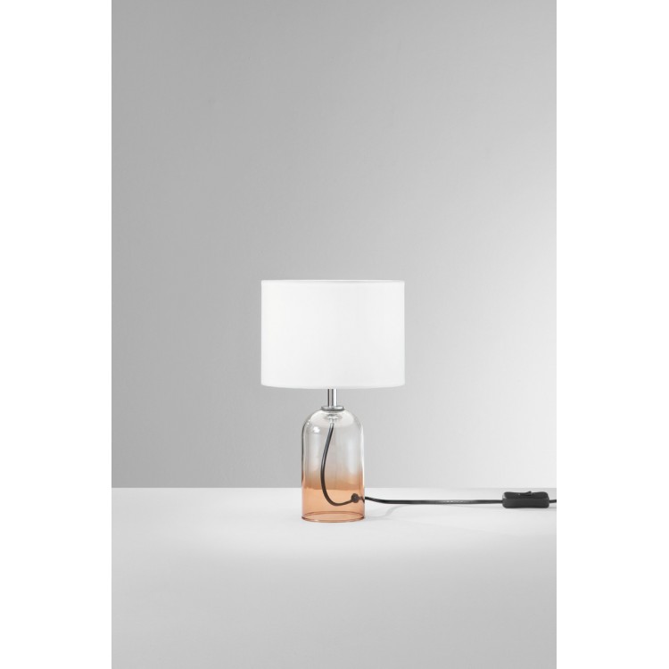 LONDON Επιτραπέζιο φωτιστικό I-LONDON-L-AMB FAN EUROPE γυάλινο μελί / μπεζ καπέλο