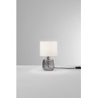 EMERALD Επιτραπέζιο φωτιστικό I-EMERALD-L-GR FAN EUROPE γυάλινο γκρι / μπεζ καπέλο