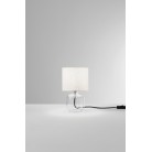 EMERALD Επιτραπέζιο φωτιστικό I-EMERALD-L-TR FAN EUROPE γυάλινο διάφανο / μπεζ καπέλο