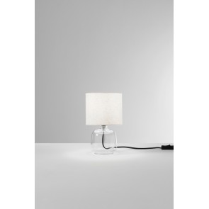 EMERALD Επιτραπέζιο φωτιστικό I-EMERALD-L-TR FAN EUROPE γυάλινο διάφανο / μπεζ καπέλο