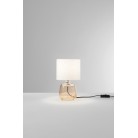 EMERALD Επιτραπέζιο φωτιστικό I-EMERALD-L-AMB FAN EUROPE γυάλινο μελί / μπεζ καπέλο