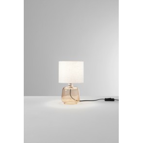 EMERALD Επιτραπέζιο φωτιστικό I-EMERALD-L-AMB FAN EUROPE γυάλινο μελί / μπεζ καπέλο