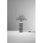 KENYA Επιτραπέζιο φωτιστικό I-KENYA-L FAN EUROPE κεραμική βάση / καπέλο σε μοτίβο ζέβρας