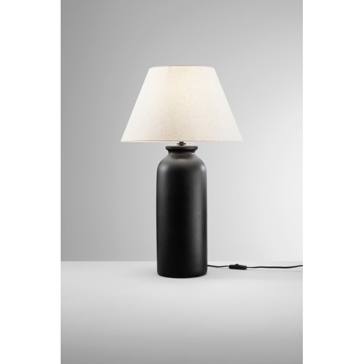 MADIBA Επιτραπέζιο φωτιστικό I-MADIBA-L FAN EUROPE κεραμικό σε βαθύ γήινο καφέ