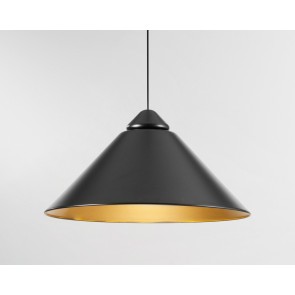 BIGBANG Κρεμαστό Φωτιστικό Fan Europe  I-BIGBANG-S-NER με μεταλικό καπέλο - μαύρο, χρυσό Ø49cm