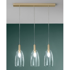 BRANDY κρεμαστό φωτιστικό ράγα Fan Europe I-BRANDY-S3 χρυσό - γυαλί τρίφωτο