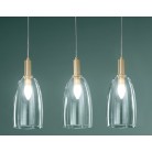 BRANDY κρεμαστό φωτιστικό ράγα Fan Europe I-BRANDY-S3 χρυσό - γυαλί τρίφωτο