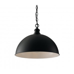 Charleston Κρεμαστό Φωτιστικό Fan Europe  με μεταλικό καπέλο - μαύρο Ø38cm