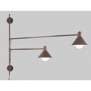 DUETTO Φωτιστικό τοίχου I-DUETTO-AP2-BRO Fan Europe χρώμα σκουριάς