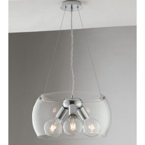 EQUATORE Κρεμαστό Φωτιστικό Fan Europe I-EQUATORE/S40TR  με γυάλινο οπάλ λευκό καπέλο  Ø40cm 3xE27