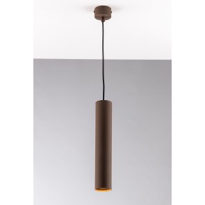 FLUKE  Κρεμαστό φωτιστικό I-FLUKE-S30 BRO  FAN EUROPE  - σωλήνας Ø 5,5 cm L30cm χρώμα σκουριάς