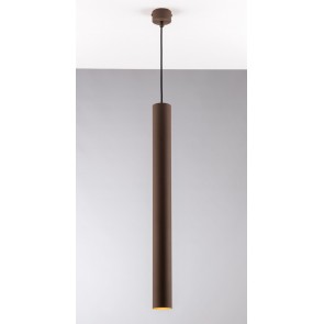 FLUKE  Κρεμαστό φωτιστικό I-FLUKE-S BRO  FAN EUROPE  - σωλήνας Ø 5,5 cm L60cm χρώμα σκουριάς