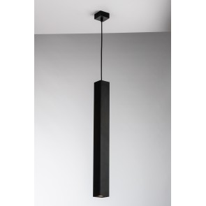 FLUKE  Κρεμαστό φωτιστικό I-FLUKE-SQ NERO  FAN EUROPE  - τετράγωνο 6X6cm L60cm μαύρο