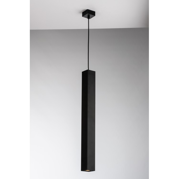 FLUKE  Κρεμαστό φωτιστικό I-FLUKE-SQ NERO  FAN EUROPE  - τετράγωνο 6X6cm L60cm μαύρο