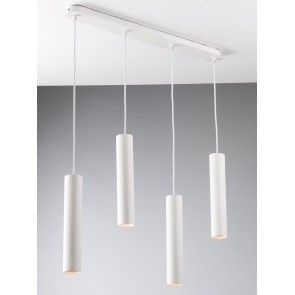 FLUKE  Κρεμαστό φωτιστικό ράγα I-FLUKE-S4 BCO FAN EUROPE  - σωλήνας Ø 5,5 cm L30cm τετράφωτο - λευκό