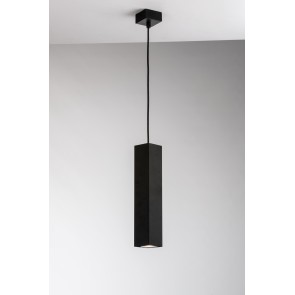 FLUKE  Κρεμαστό φωτιστικό I-FLUKE-S30Q NERO  FAN EUROPE  - τετράγωνο 6X6cm L30cm μαύρο