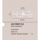 FREDY Φωτιστικό Οροφής Πλαφονιέρα LED-FREDY-PL4 Fan Europe άσπρο L95cm