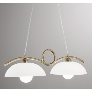 HALLEY Κρεμαστό Φωτιστικό Fan Europe μεταλικό  λευκά σατινέ γυάλινα καπέλα L76cm