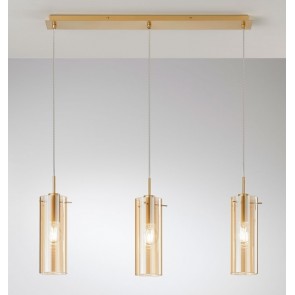 MAGIC κρεμαστό φωτιστικό Fan Europe I-MAGIC-SQ3-ORO χρυσό - μελί τρίφωτο ράγα