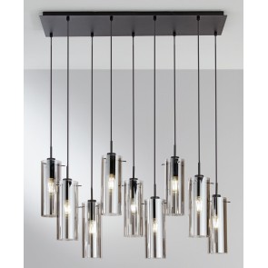 MAGIC  κρεμαστό φωτιστικό Fan Europe I-MAGIC-S9-NER μαύρο εννιάφωτο ράγα