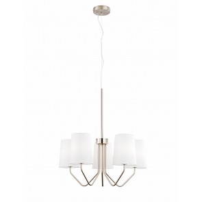 SALLY Κρεμαστό Φωτιστικό πολυέλαιος  I-SALLY-5-NIK Fan Europe νίκελ - λευκά καπέλα