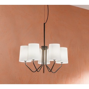 SALLY Κρεμαστό Φωτιστικό πολυέλαιος  I-SALLY-5-NER Fan Europe μαύρο - λευκά καπέλα