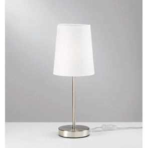 SALLY επιτραπέζιο φωτιστικό πορτατίφ  I-SALLY-L-NIK  Fan Europe νίκελ - λευκό καπέλο